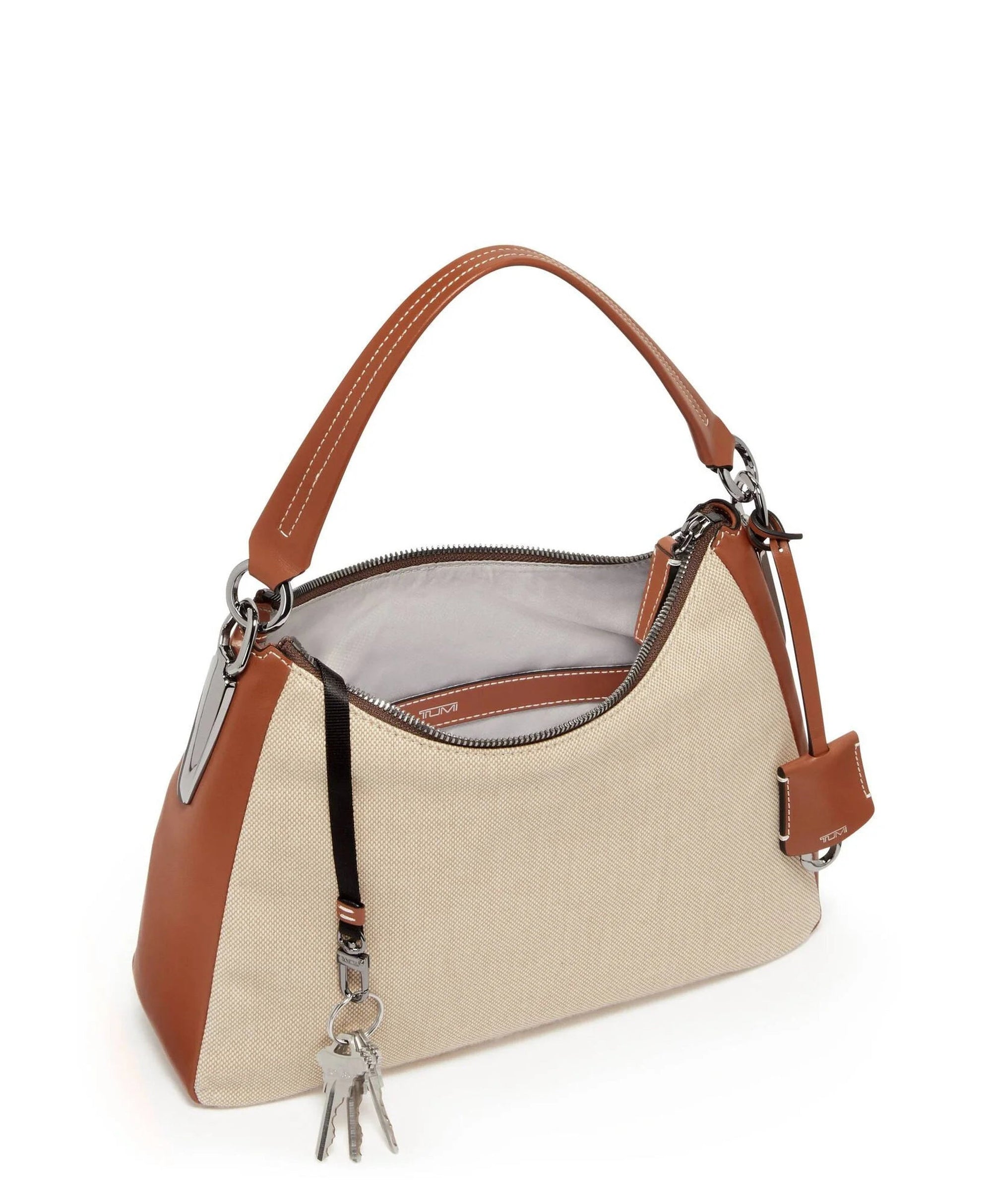 Kayes Mezzanine shoulder bag - Natural & Saddle
