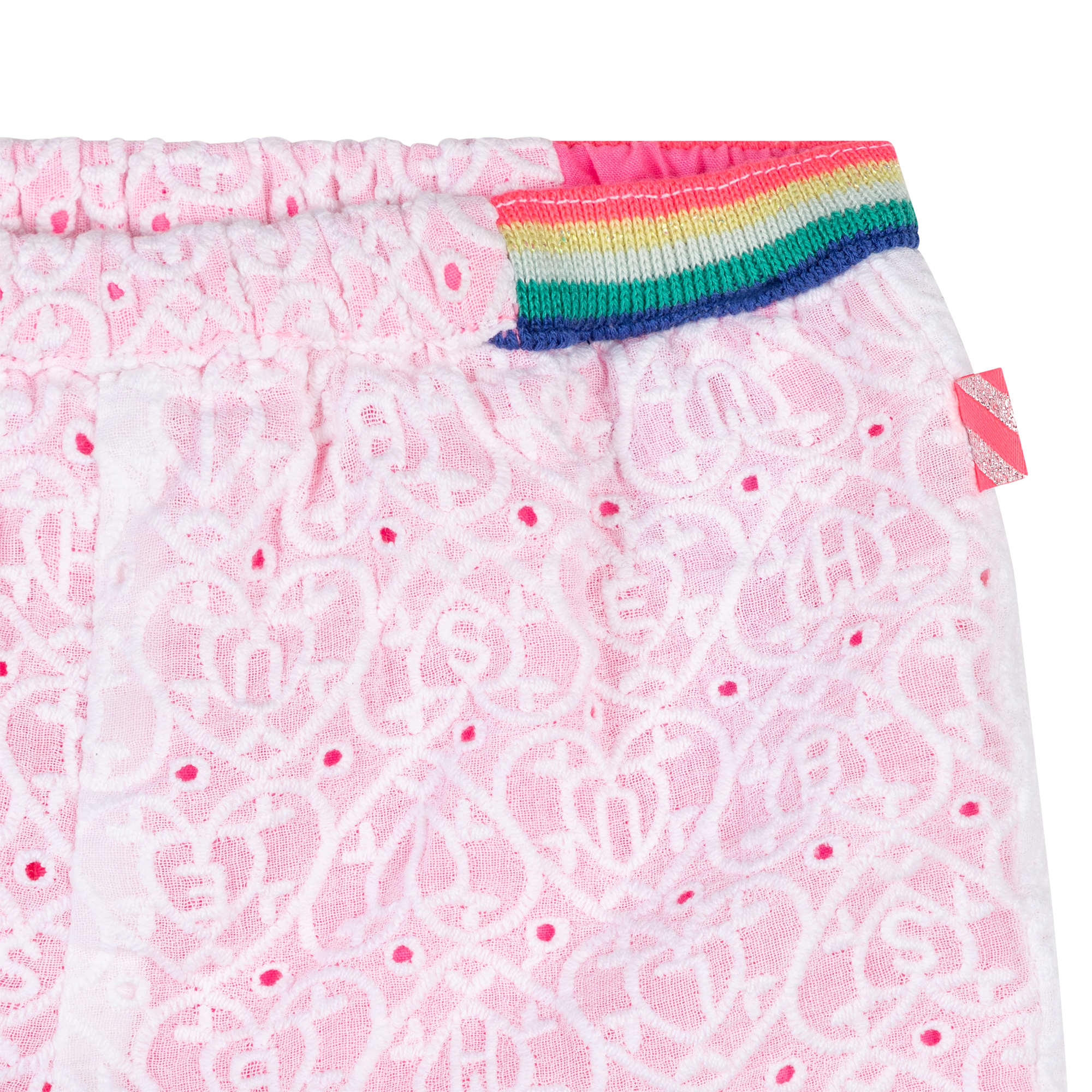 Short à broderie anglaise en coton - Blanc
