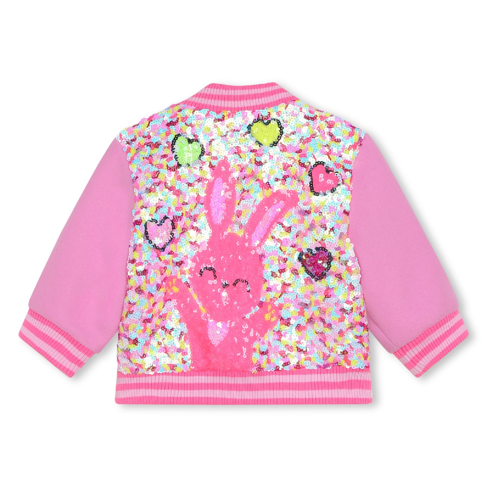 Blouson avec bord-côte rayé à l'encolure - Guimauve