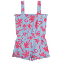 Combi-short en éponge - Bleu Céleste