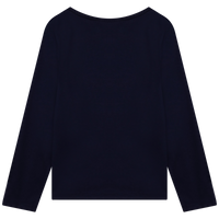 Long-sleeved T-shirt with cotton illustrations - Blue Indigo