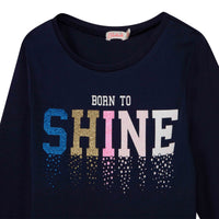 Long-sleeved T-shirt with cotton illustrations - Blue Indigo