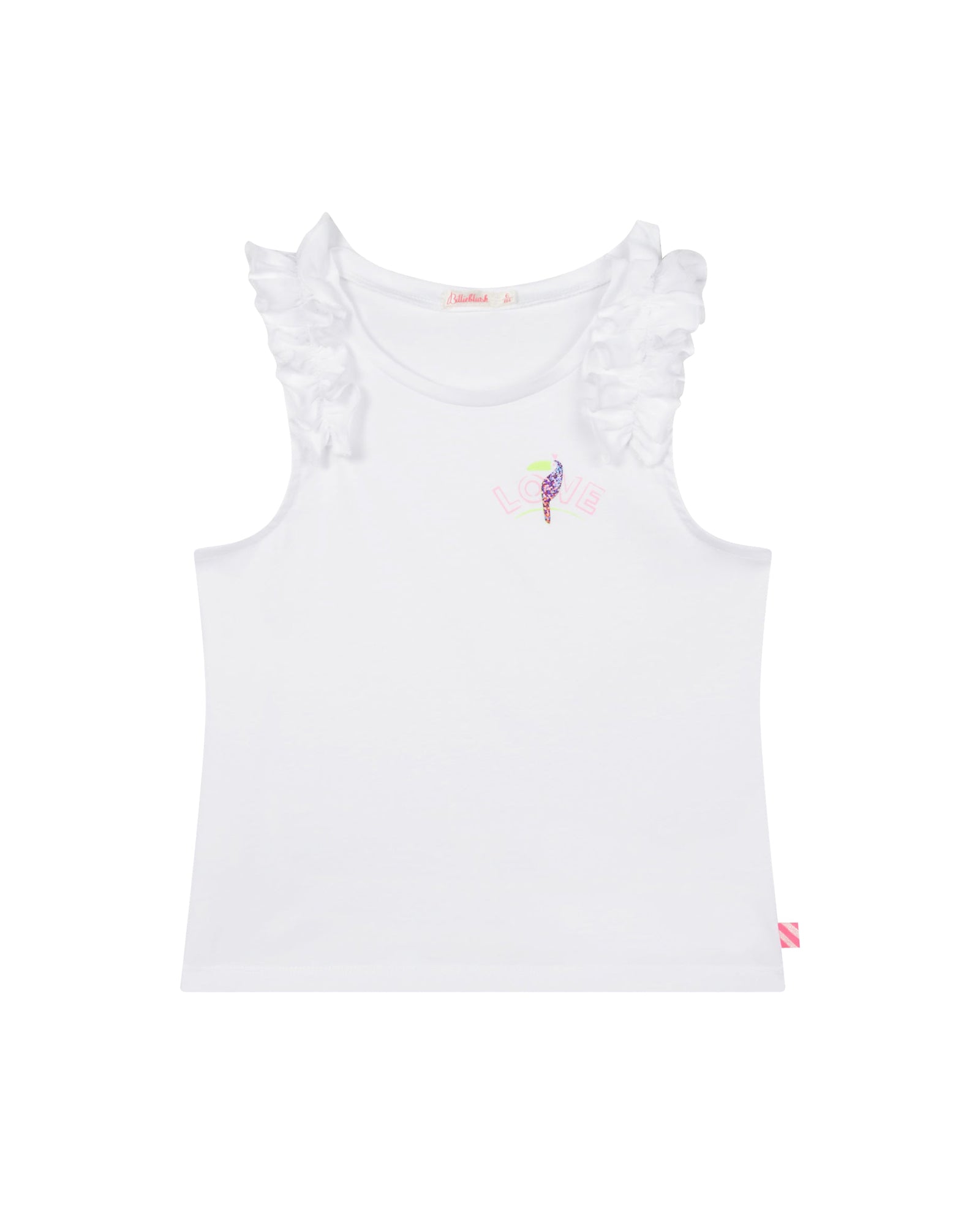 Cotton ruffled tank top - White