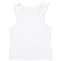 Cotton ruffled tank top - White