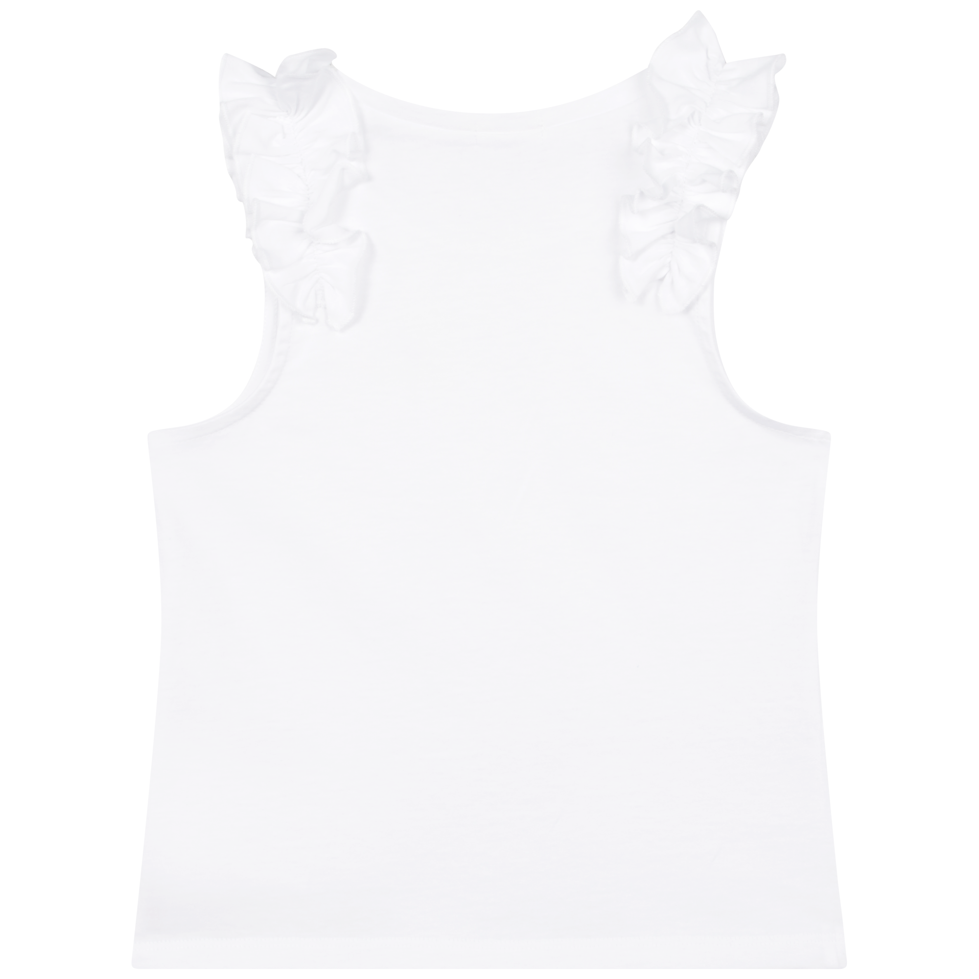 Cotton ruffled tank top - White