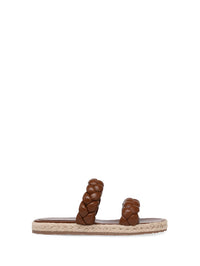 Sandales Achille en cuir lisse - Marron