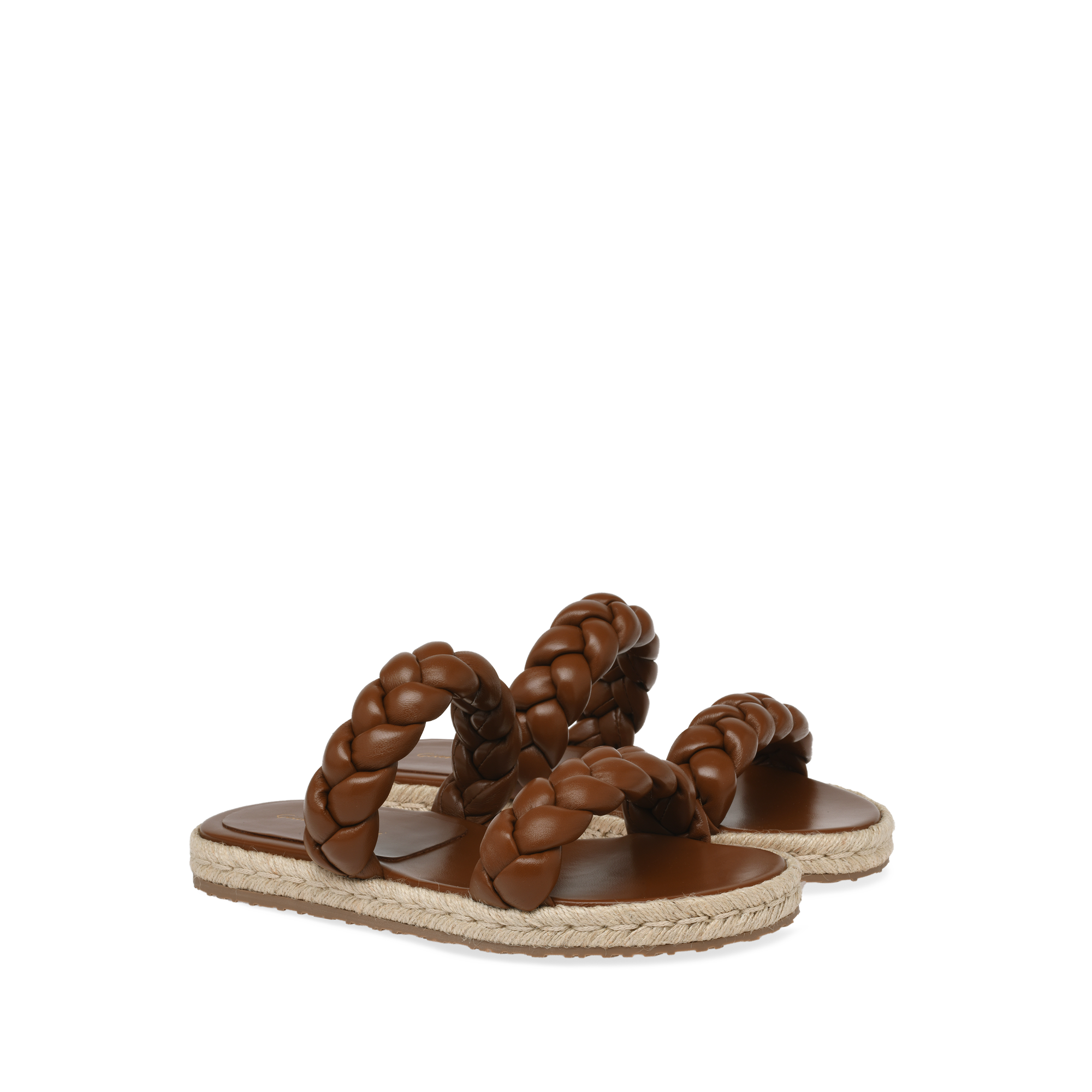 Sandales Achille en cuir lisse - Marron