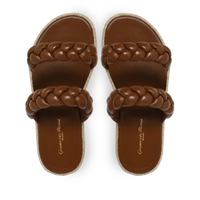 Sandales Achille en cuir lisse - Marron