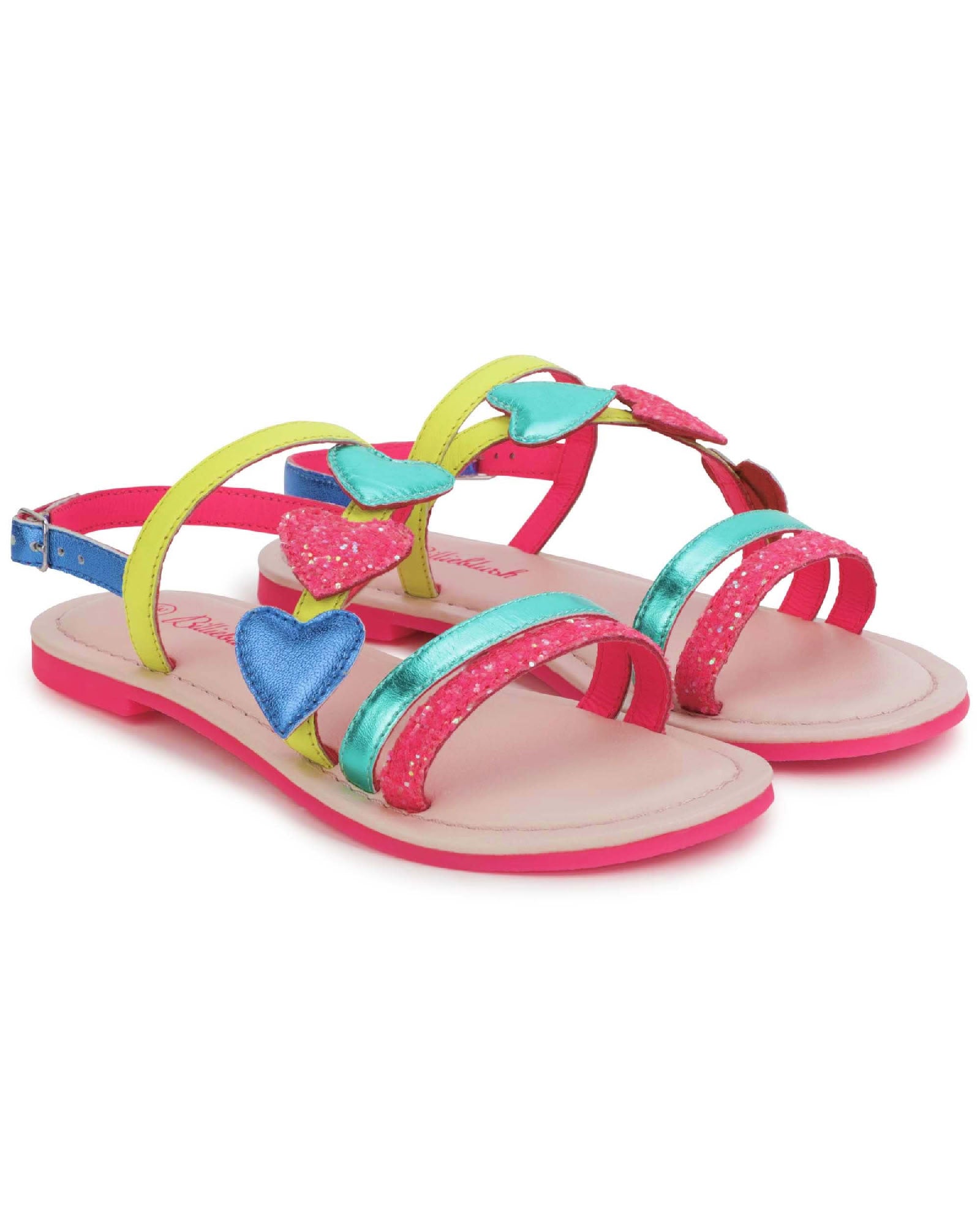 Heart sandals in leather - Multicolor