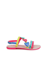 Heart sandals in leather - Multicolor
