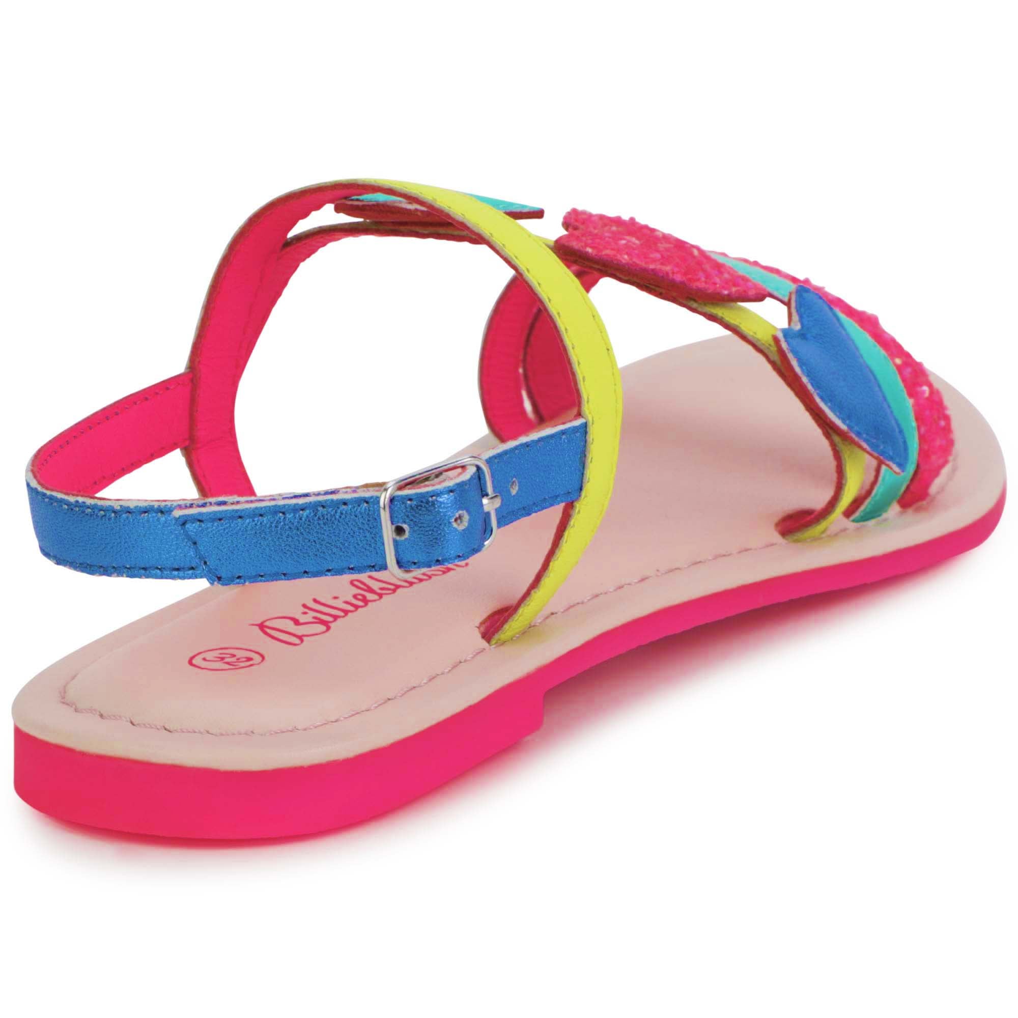 Heart sandals in leather - Multicolor