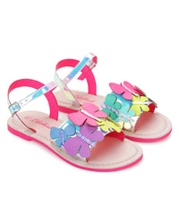 Leather butterfly sandals - Multicolor