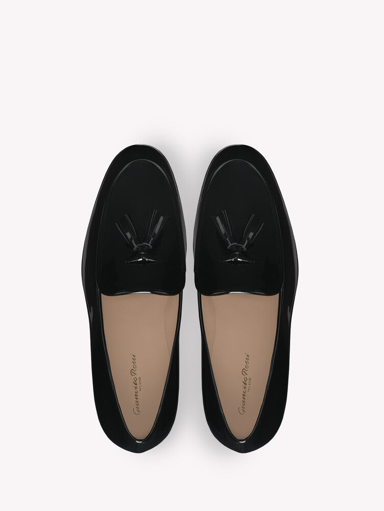 Mocassins Julio en cuir verni - Noir