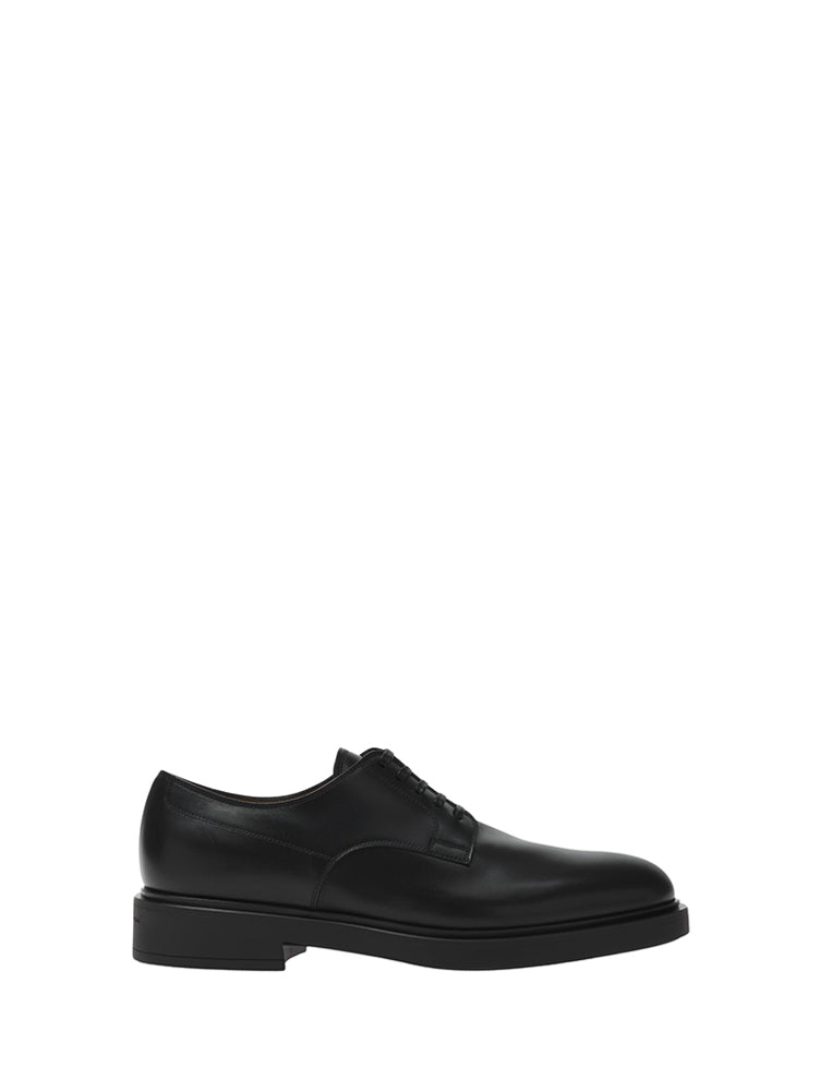Derbies Oxford William en cuir lisse - Noir