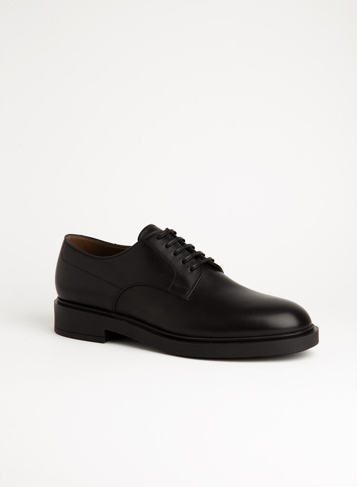 Derbies Oxford William en cuir lisse - Noir