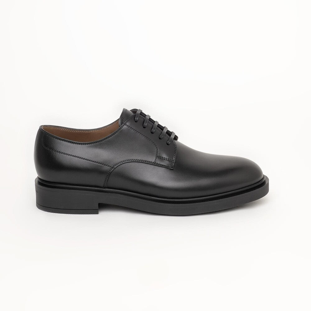 Derbies Oxford William en cuir lisse - Noir