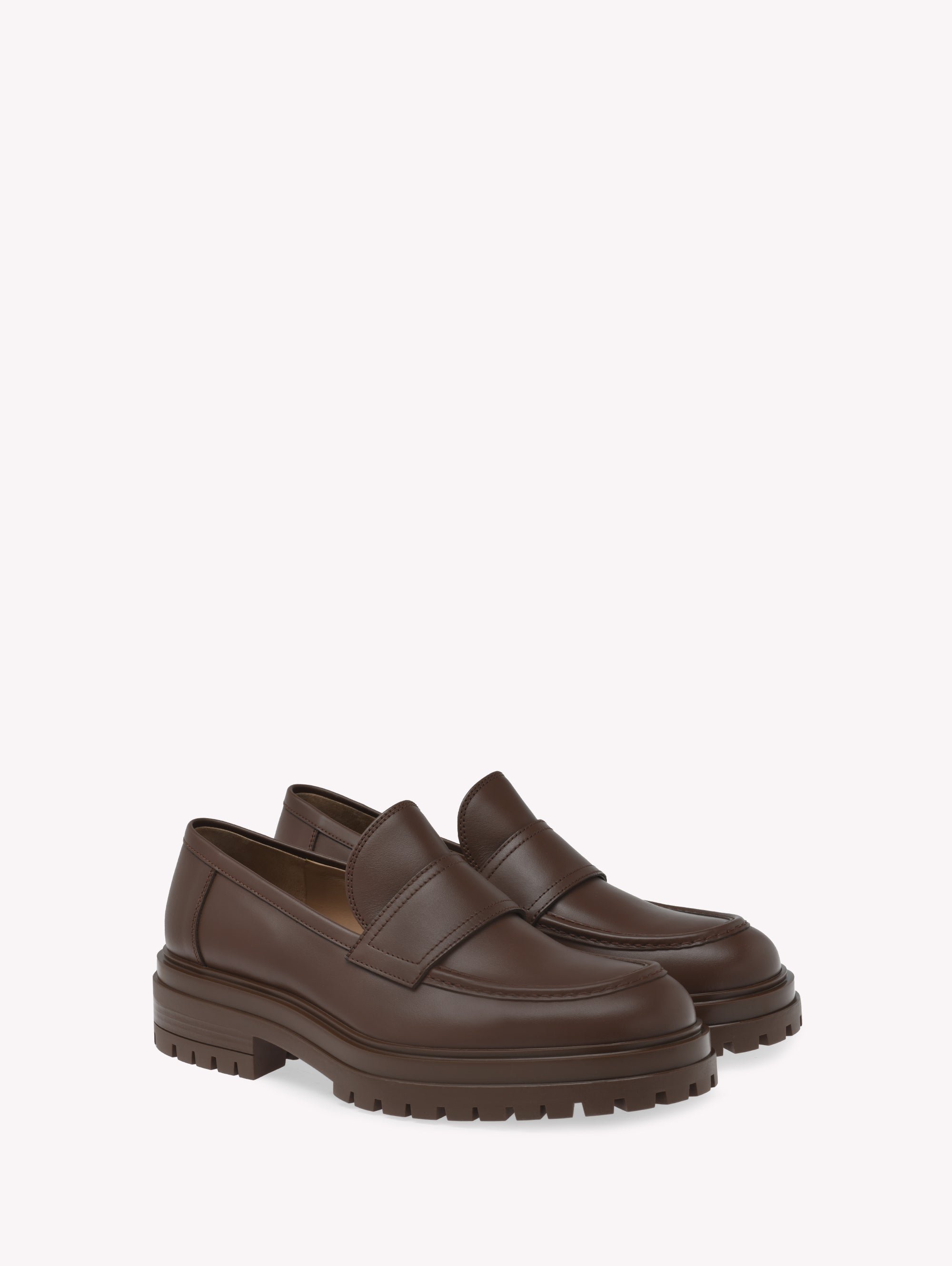Mocassins Paul 20 en cuir lisse - Marron