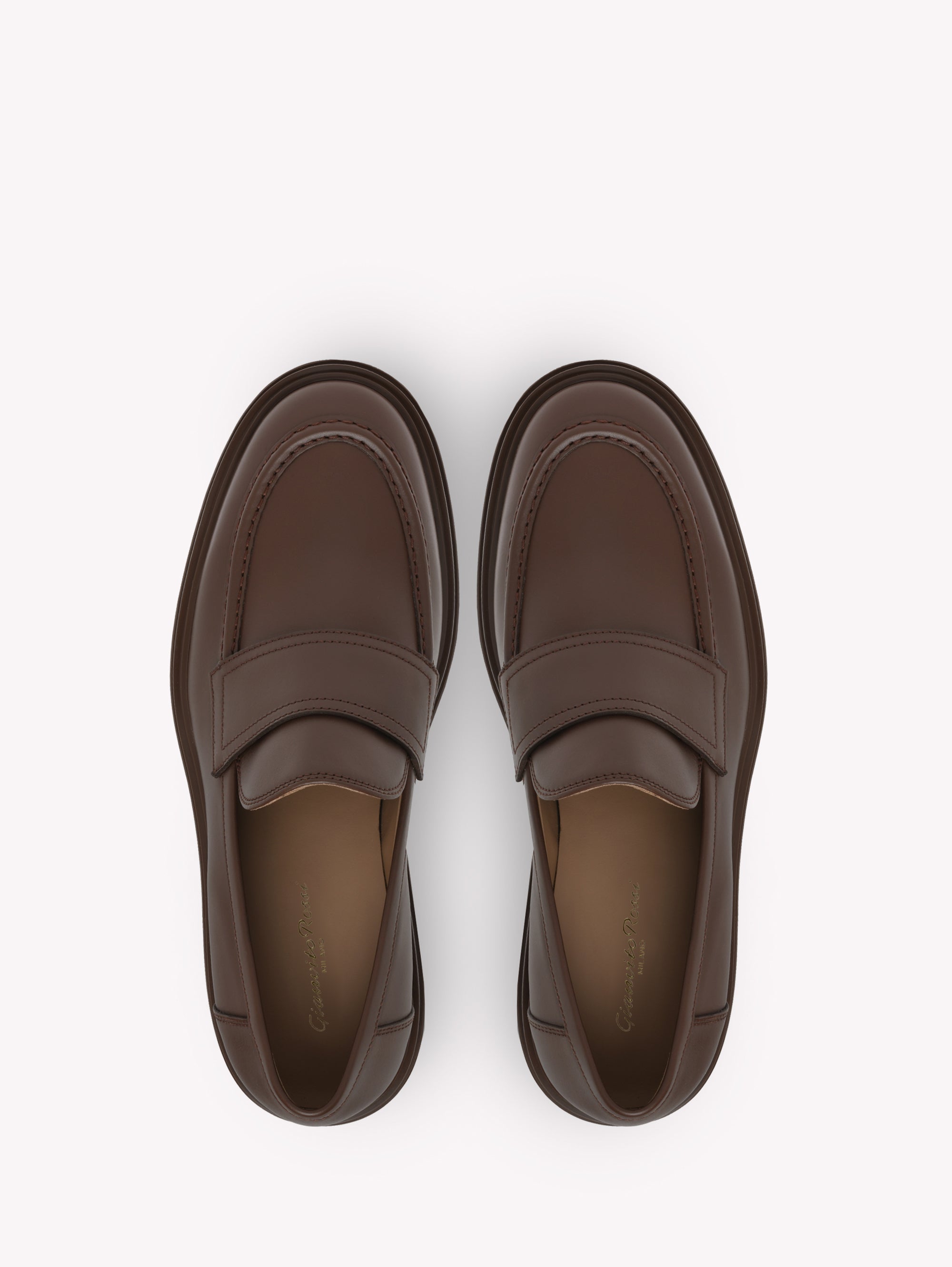 Mocassins Paul 20 en cuir lisse - Marron