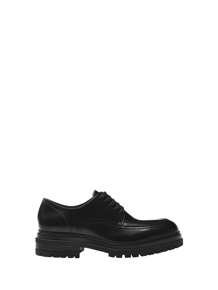 Derbies Oxford Kirk en cuir lisse - Noir