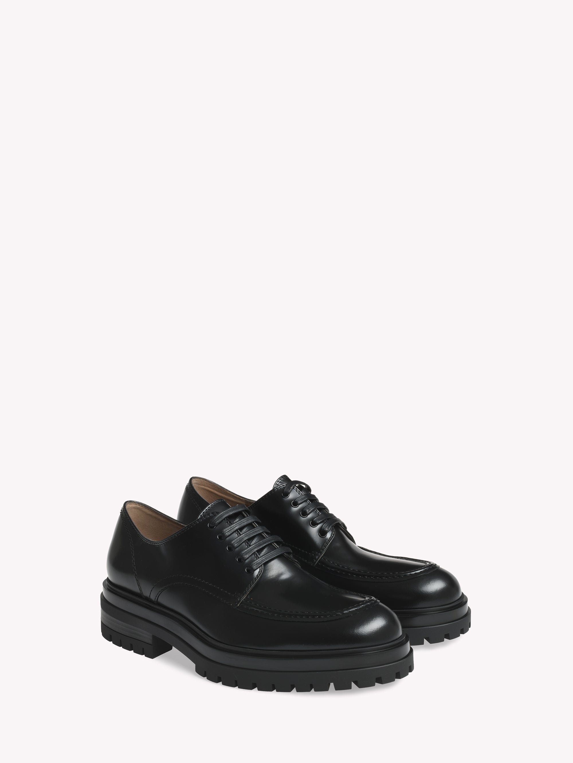 Derbies Oxford Kirk en cuir lisse - Noir