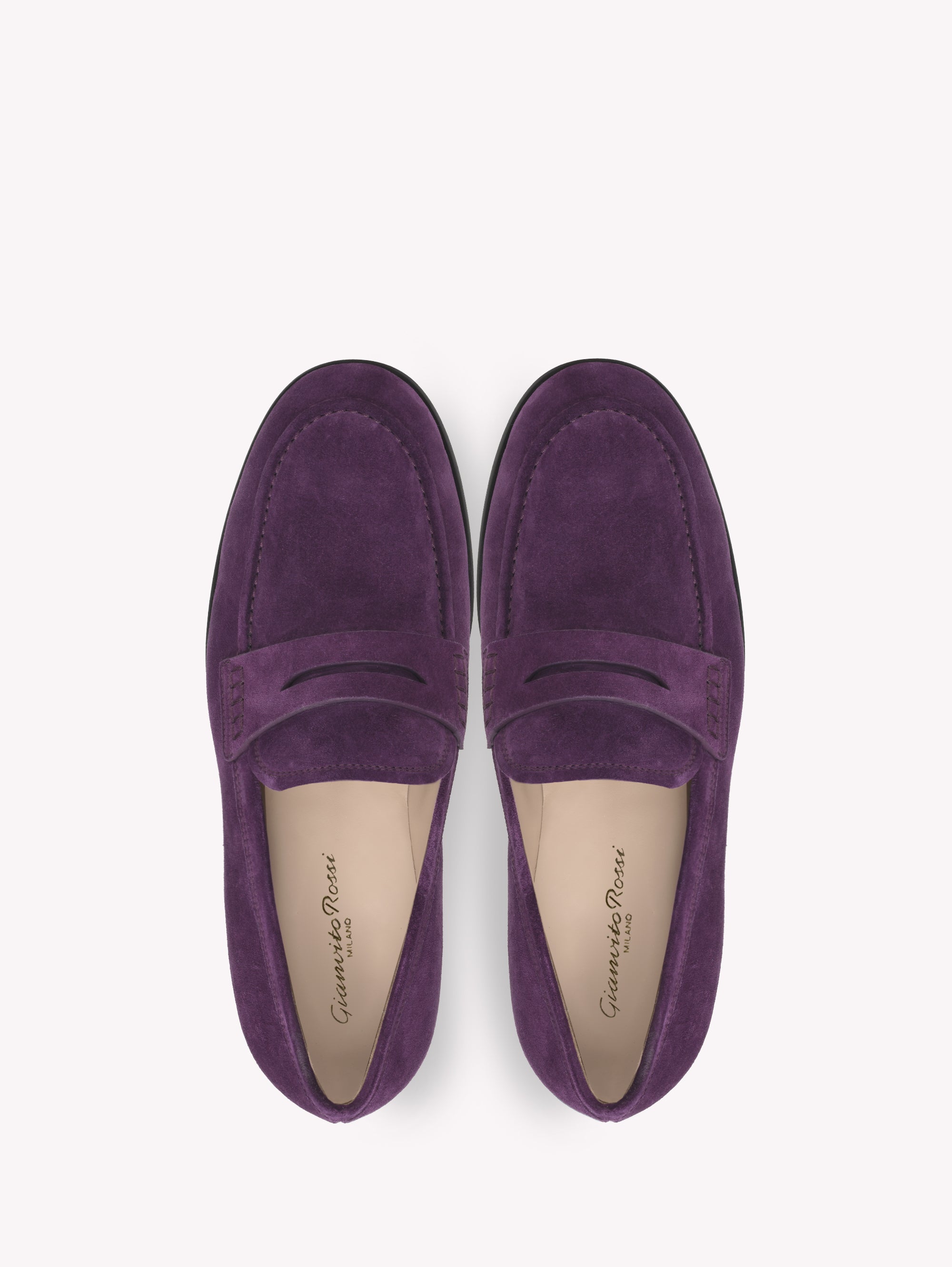 Mocassins George en daim - Pourpre