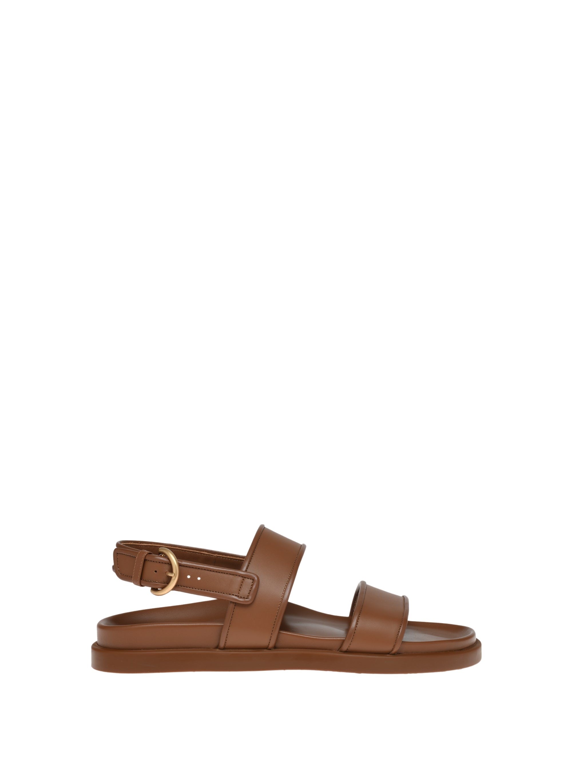 Sandales Bilbao en cuir lisse - Marron