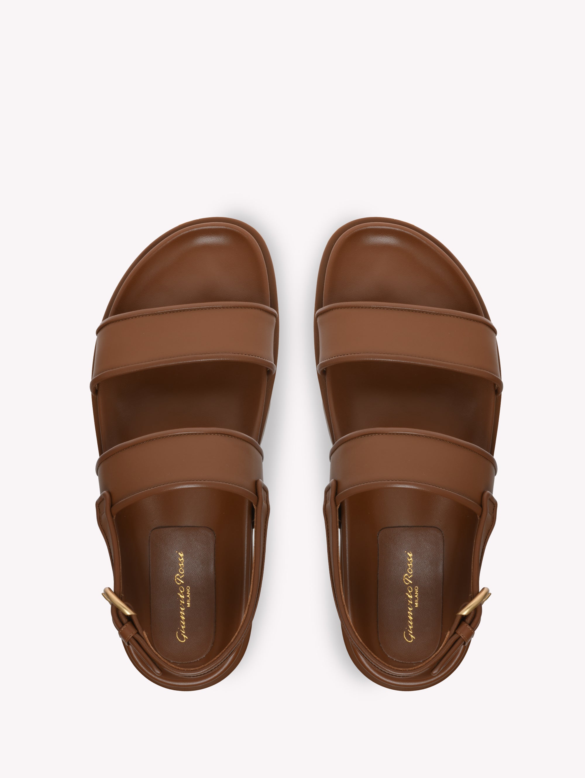 Sandales Bilbao en cuir lisse - Marron