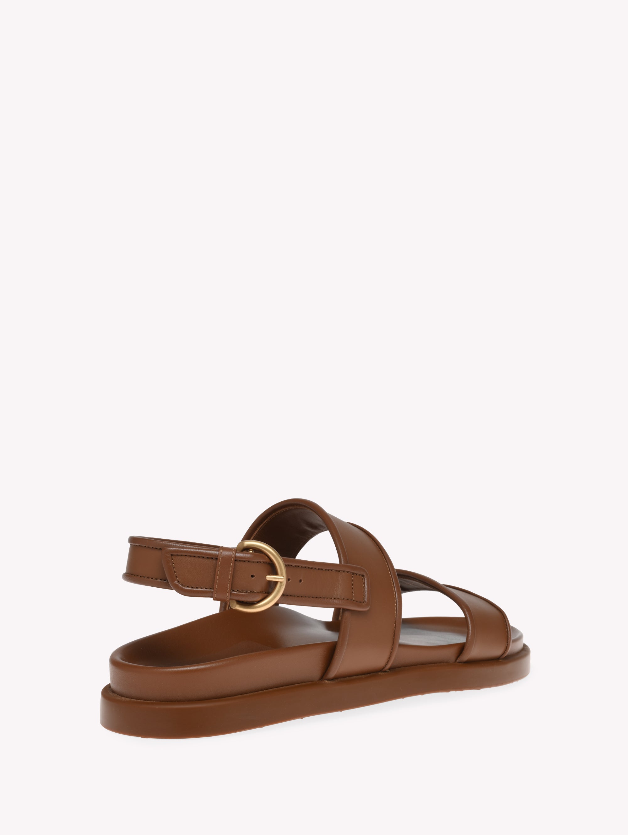 Sandales Bilbao en cuir lisse - Marron