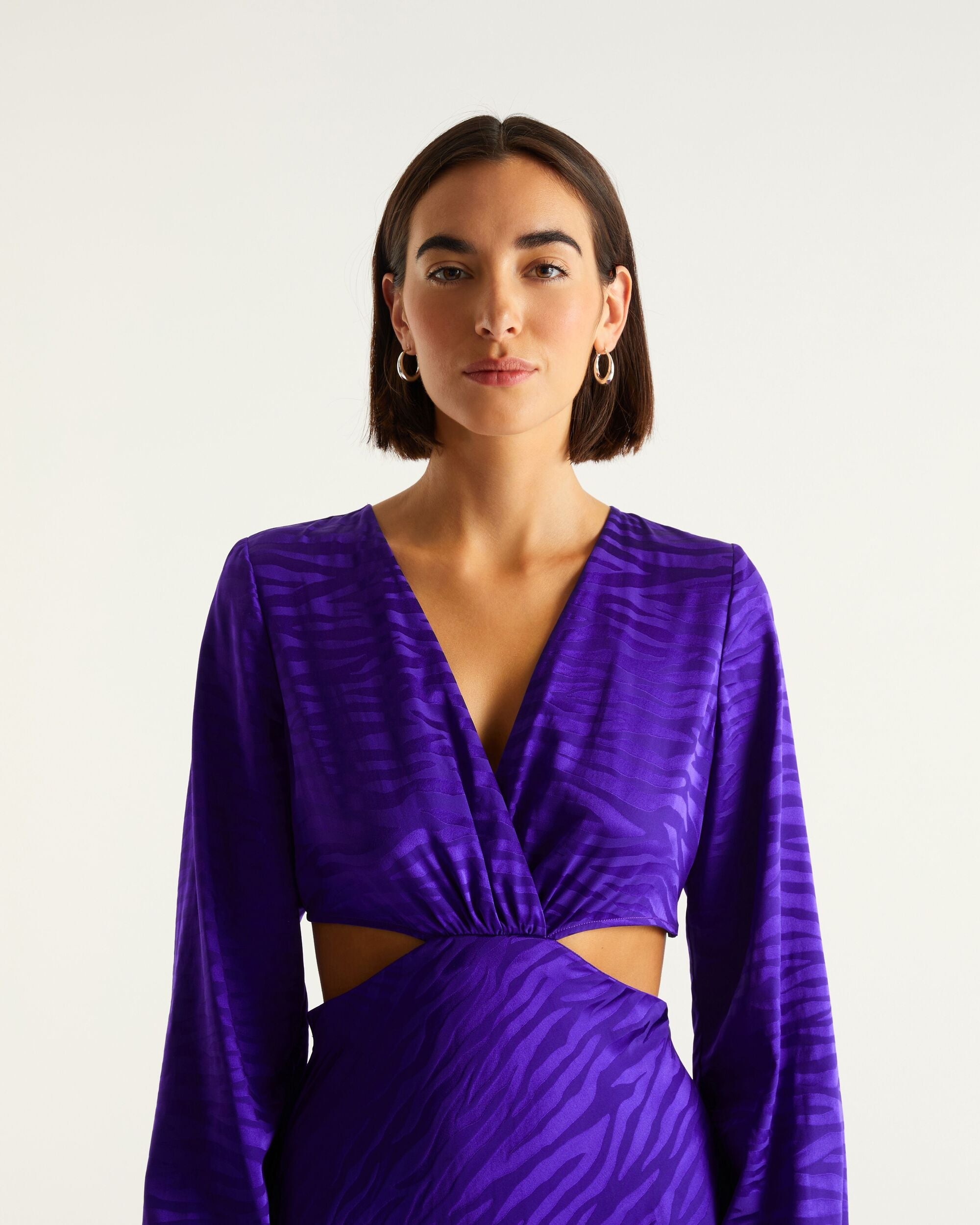 VIOLET JACQUARD / DJV / QTY : 2 / Robe Alma - Violet Jacquard