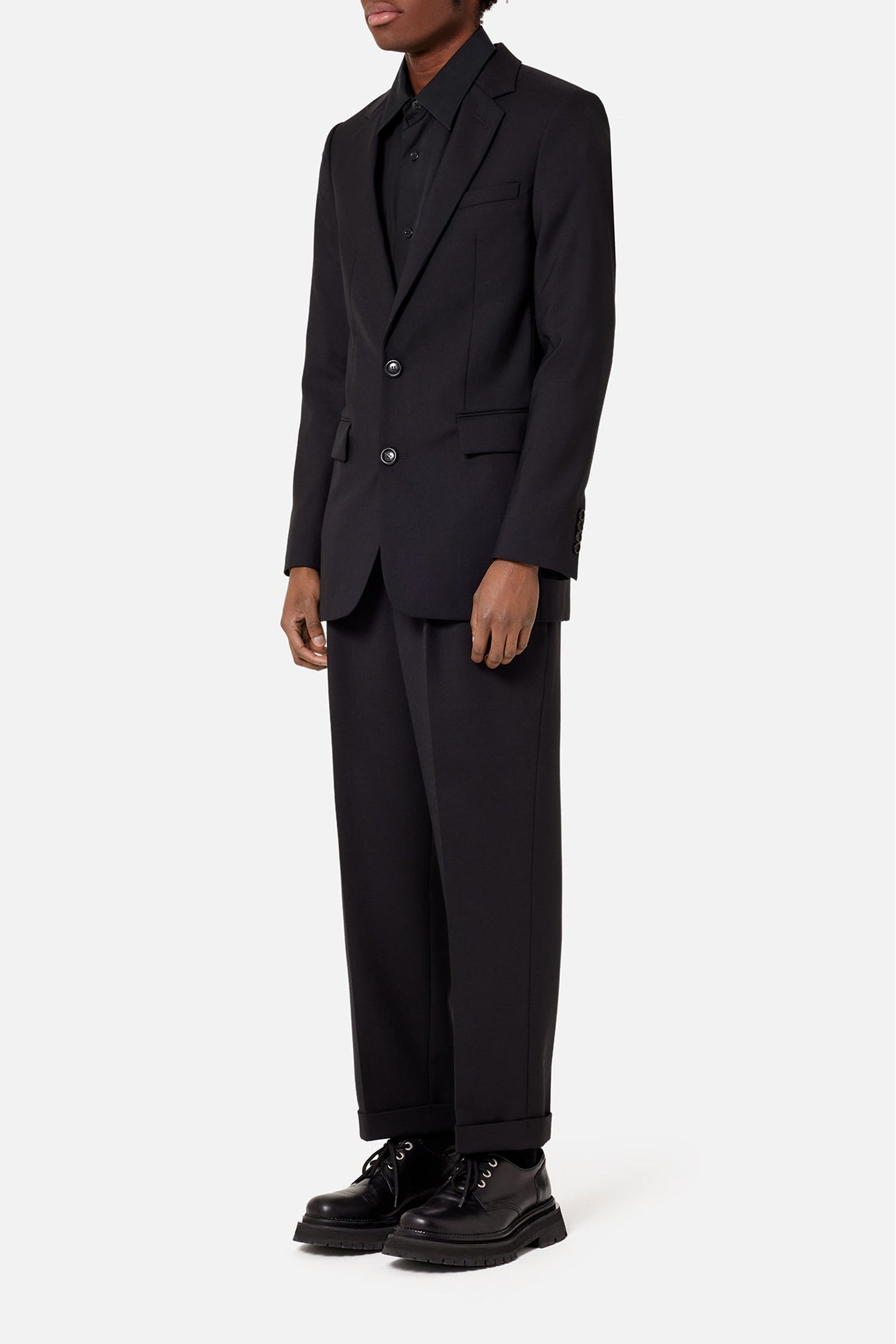 Veste deux boutons en laine - Black