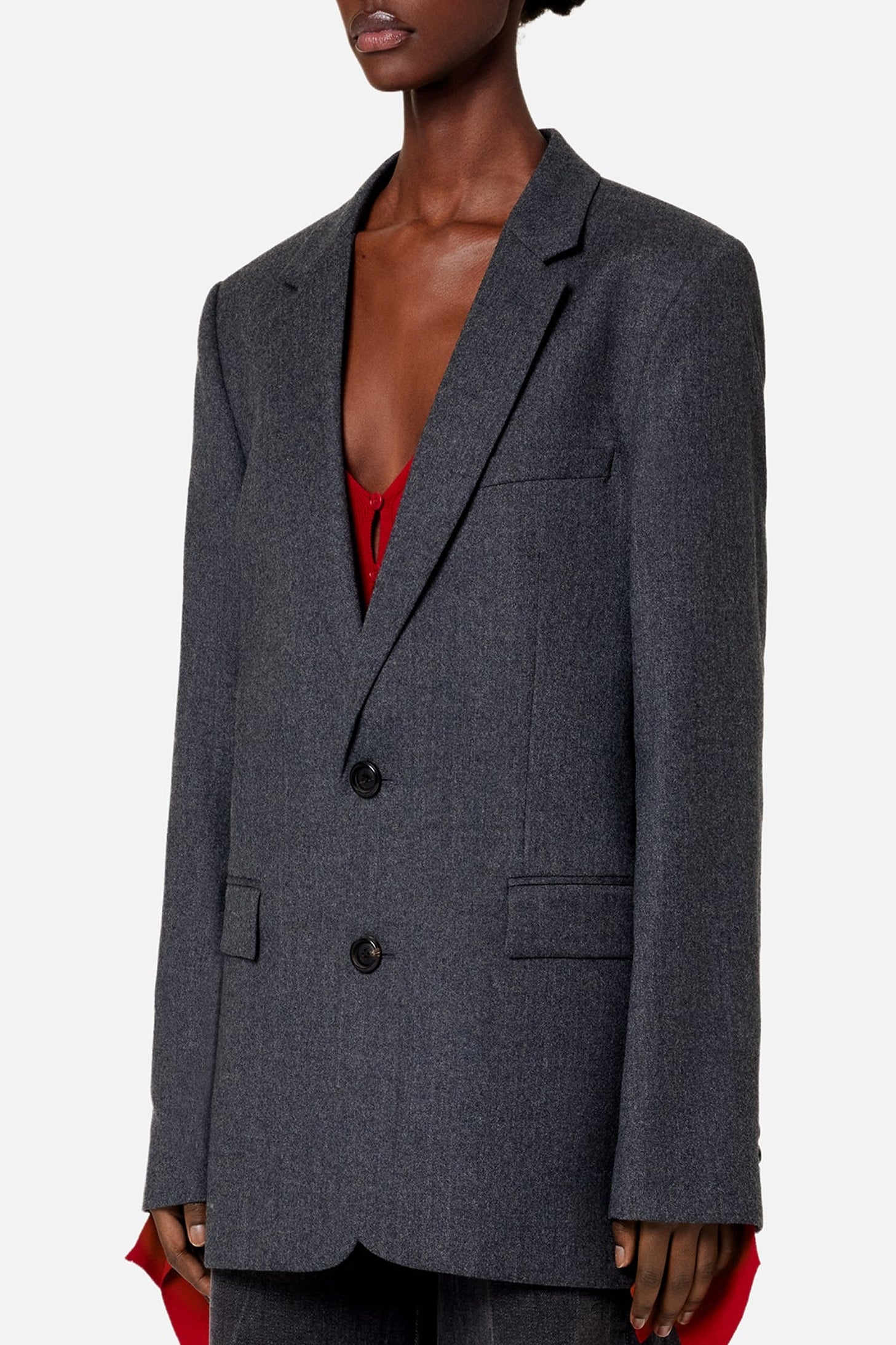 Veste deux boutons en laine - Grey