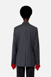 Veste deux boutons en laine - Grey