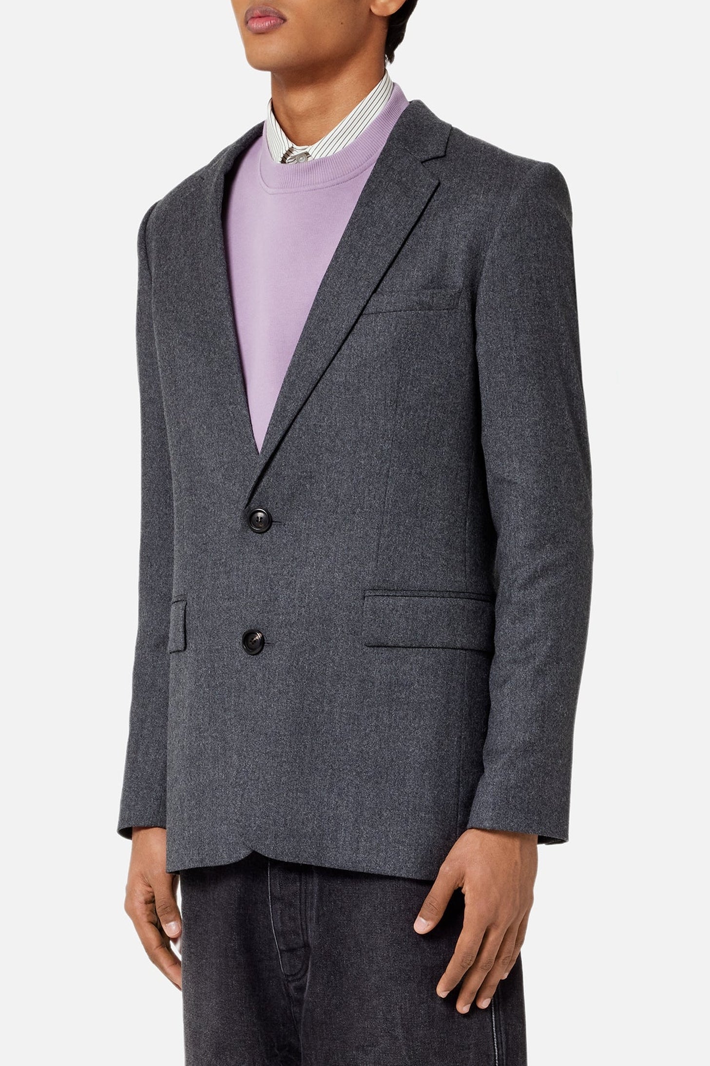 Veste deux boutons en laine - Grey