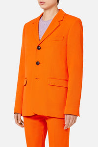 Veste trois boutons en laine - Orange