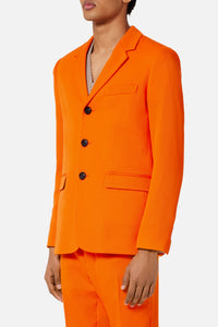 Veste trois boutons en laine - Orange