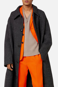 Veste trois boutons en laine - Orange