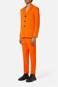 Veste trois boutons en laine - Orange