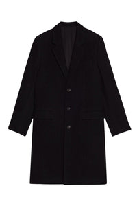 Manteau trois boutons en laine - Black