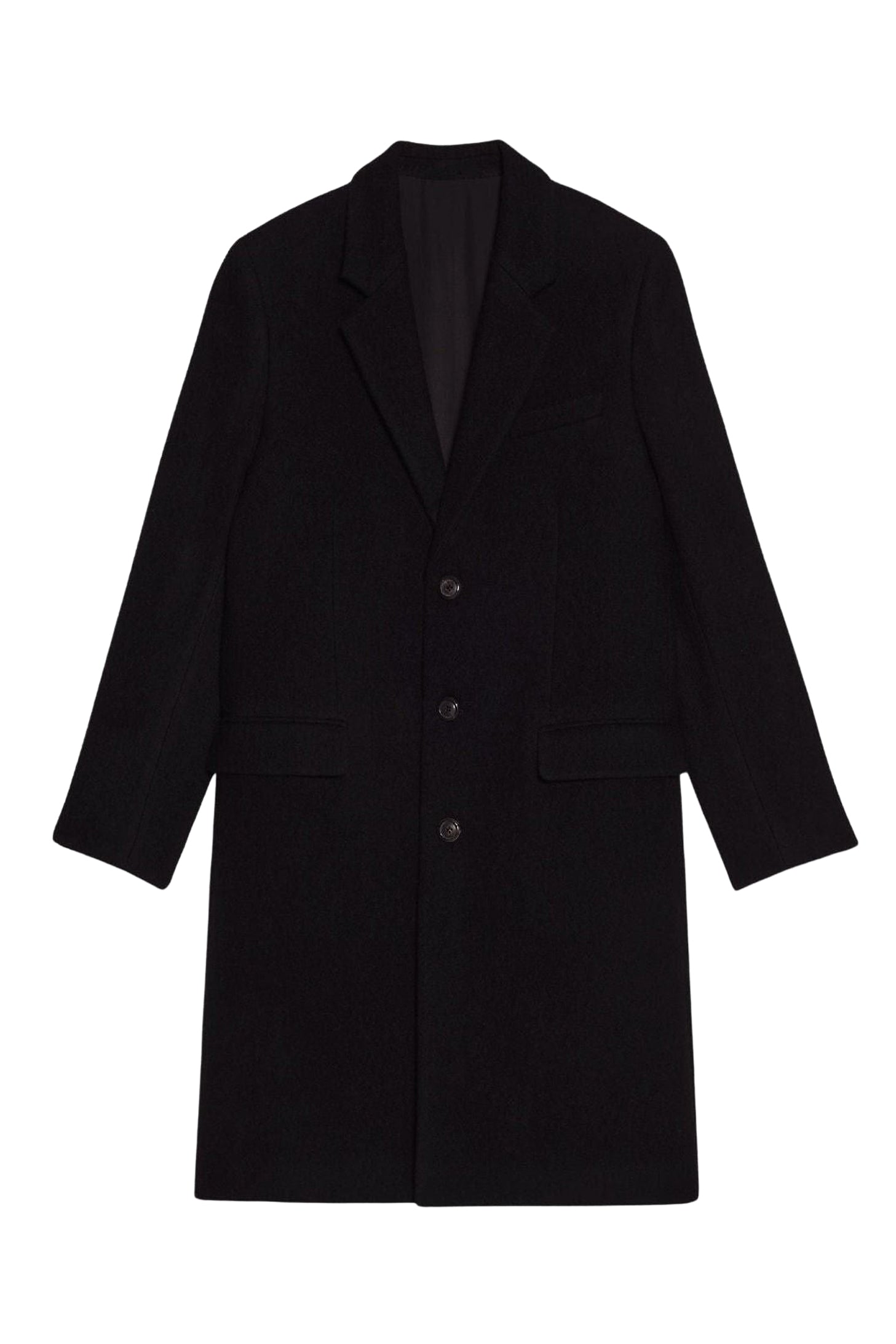 Manteau trois boutons en laine - Black
