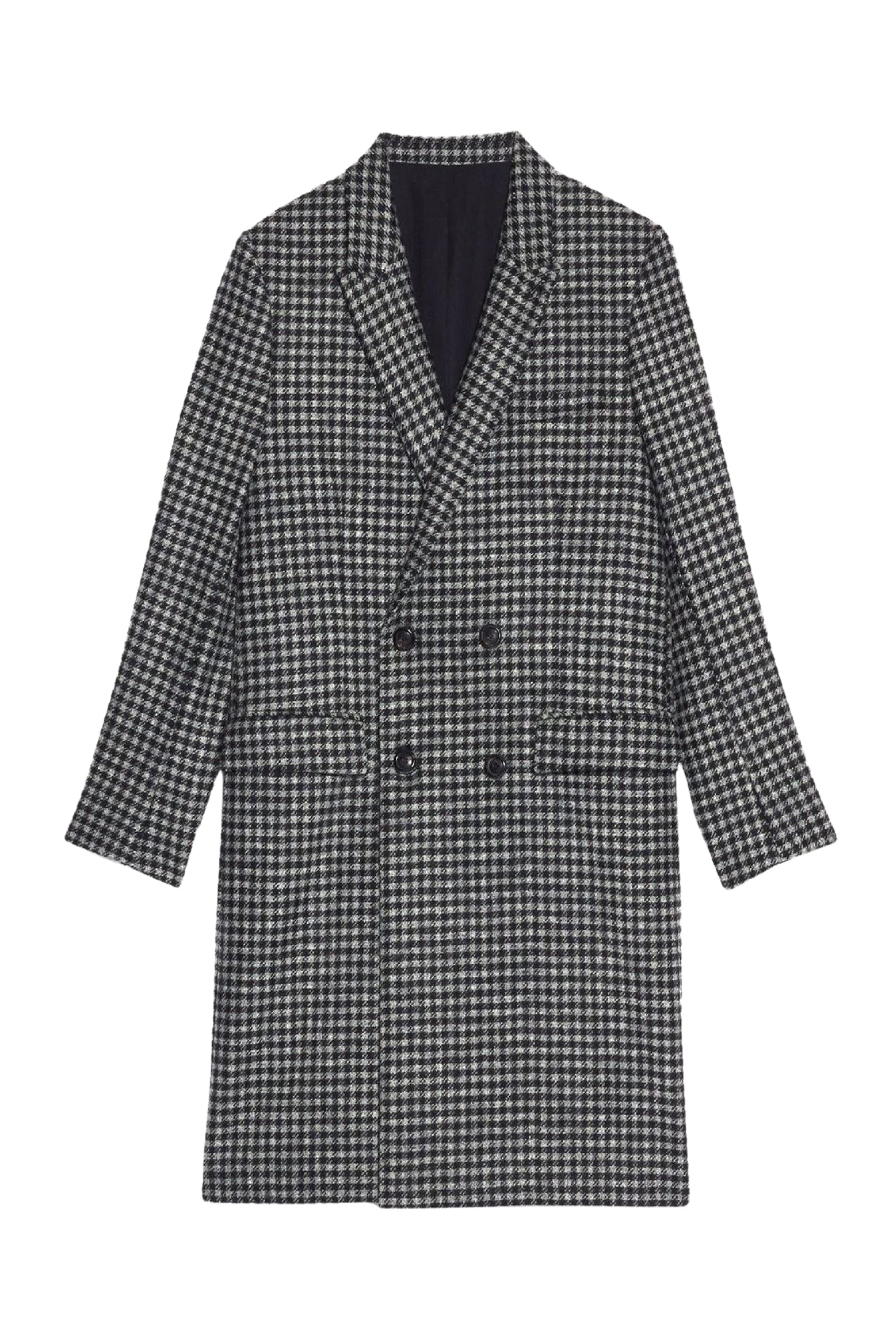 Manteau double boutonnage en laine - Grey & Black