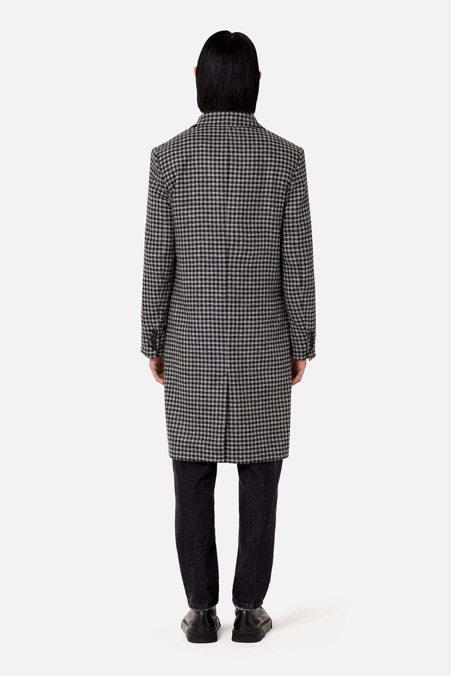 Manteau double boutonnage en laine - Grey & Black