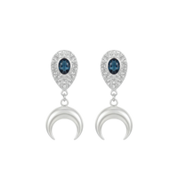 Silver Plated Eye Pendants - Bleu