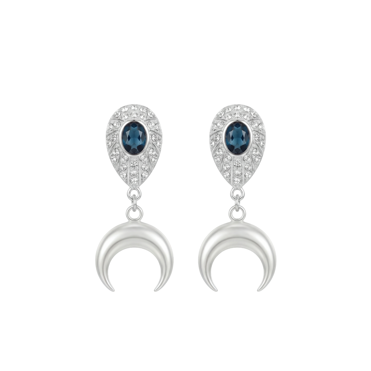 Silver Plated Eye Pendants - Bleu