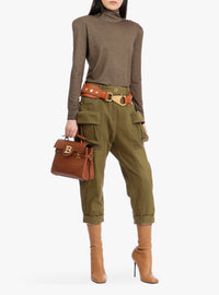 Wool funnel neck sweater - Khaki