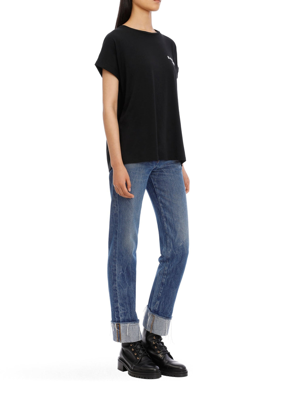 T-shirt court en coton - Noir & Blanc