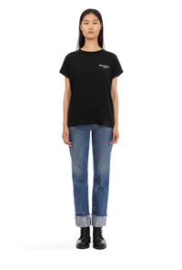 T-shirt en coton éco-design floqué petit logo balmain - Noir & Blanc