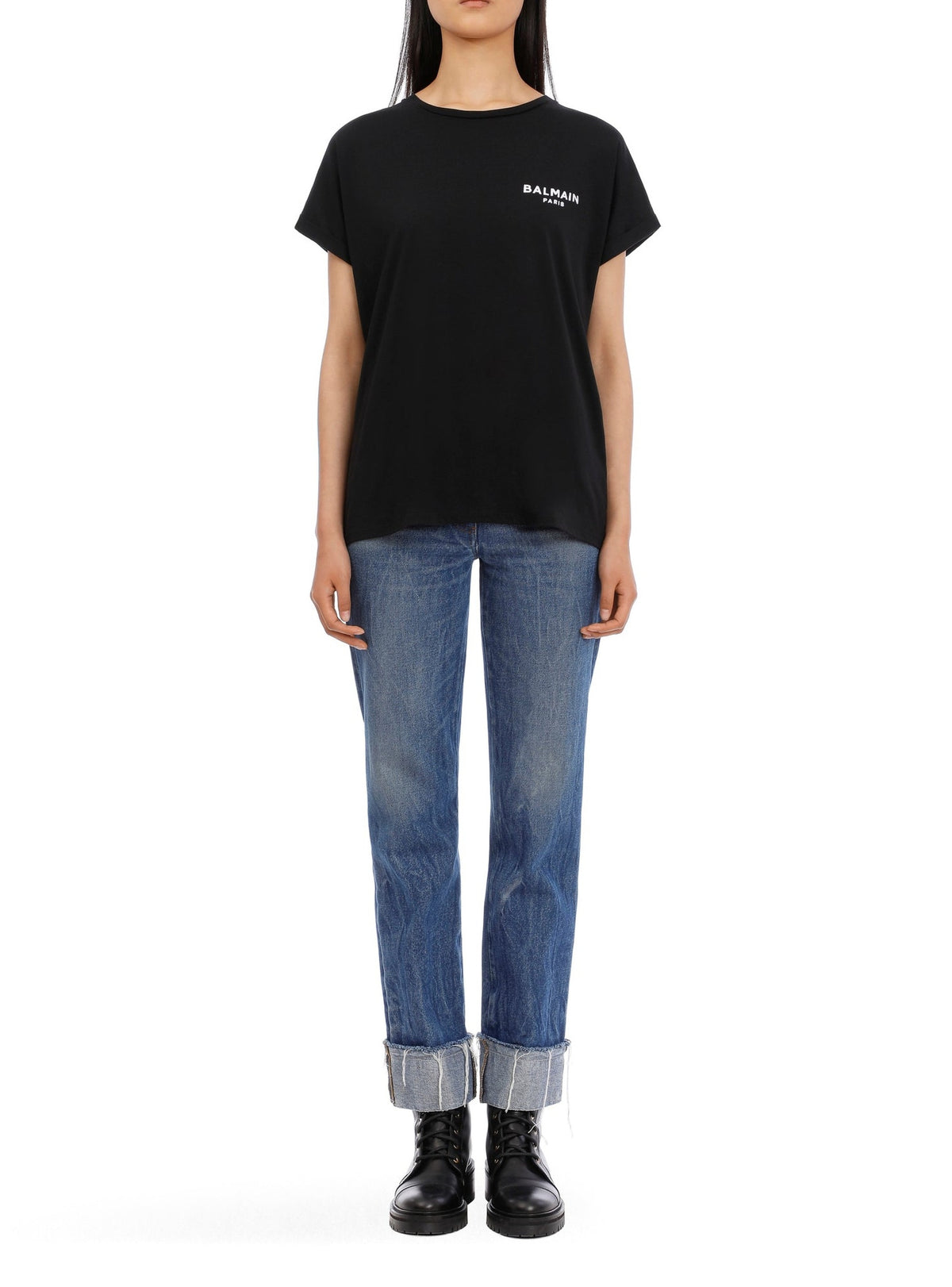 T-shirt court en coton - Noir & Blanc