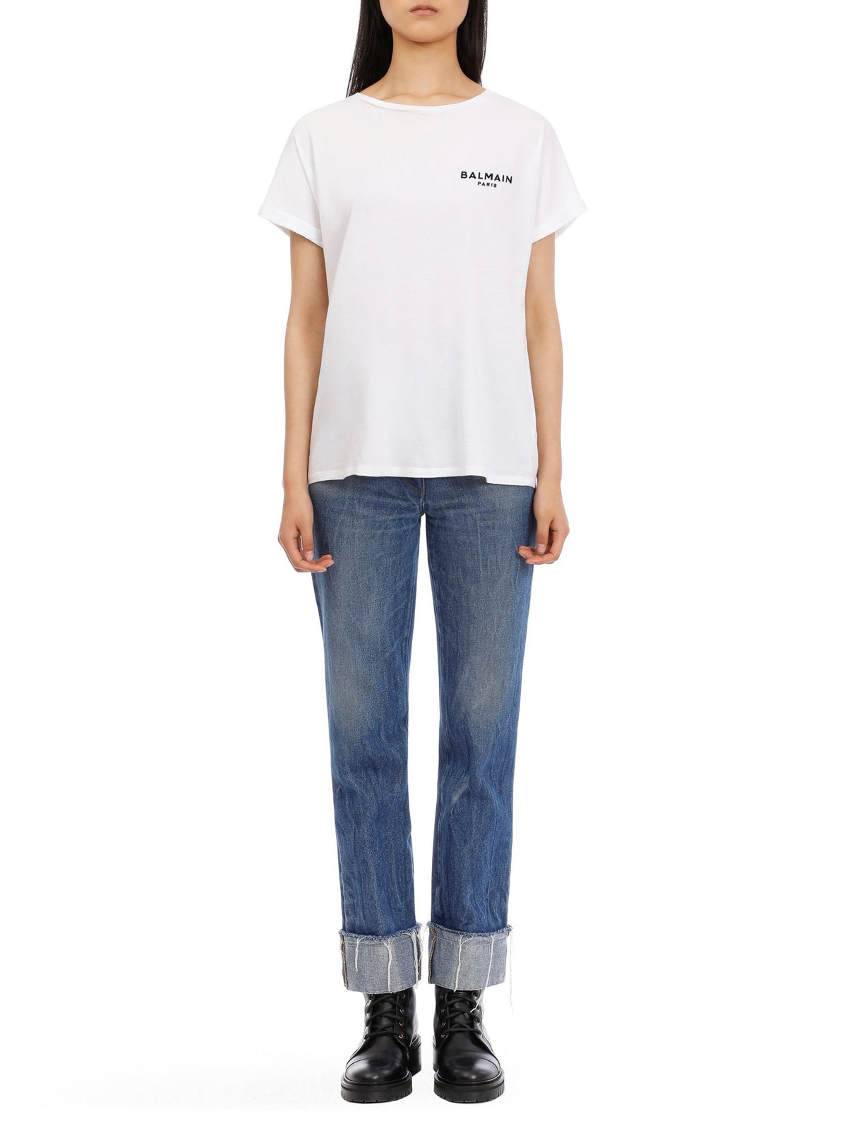 T-shirt court en coton - Blanc & Noir