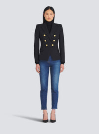 Blazer à double boutonnage en laine - Noir