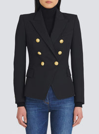 Blazer à double boutonnage en laine - Noir
